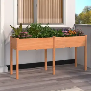 vidaXL Jardinière avec doublure marron 161x45x76 cm bois massif sapin pas cher