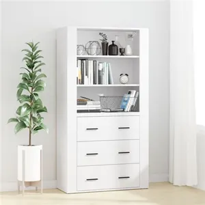 vidaXL Buffet haut Blanc Bois d'ingénierie pas cher