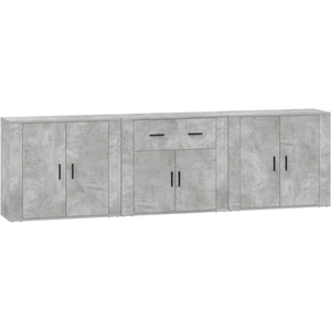 vidaXL Buffets 3 pcs gris béton bois d'ingénierie