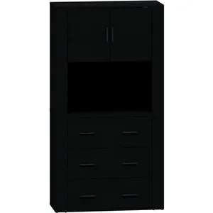 vidaXL Buffet haut Noir Bois d'ingénierie pas cher