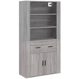 vidaXL Buffet haut Sonoma gris Bois d'ingénierie pas cher