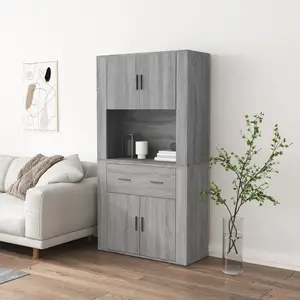 vidaXL Buffet haut Sonoma gris Bois d'ingénierie pas cher