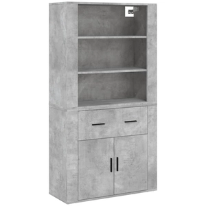 vidaXL Buffet haut Gris béton Bois d'ingénierie pas cher