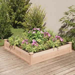 vidaXL Lit surélevé de jardin doublure 120x120x25 cm bois massif sapin pas cher