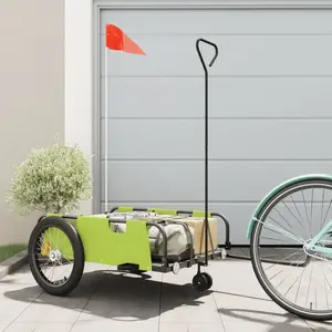Comparateur de prix : vidaXL Remorque de vélo vert et noir tissu oxford et fer