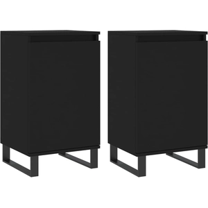 vidaXL Buffets 2 pcs noir 40x35x70 cm bois d’ingénierie