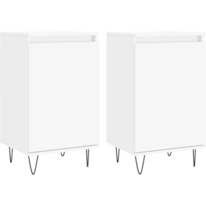 vidaXL Buffets 2 pcs blanc 40x35x70 cm bois d’ingénierie