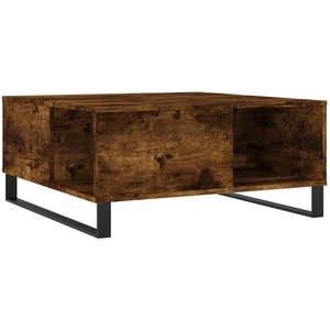 vidaXL Table basse chêne fumé 80x80x36,5 cm bois d'ingénierie pas cher