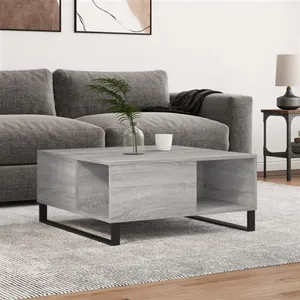 vidaXL Table basse sonoma gris 80x80x36,5 cm bois d'ingénierie pas cher