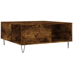 vidaXL Table basse chêne fumé 80x80x36,5 cm bois d'ingénierie pas cher