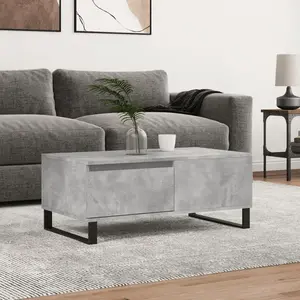 vidaXL Table basse Gris béton 90x50x36,5 cm Bois d'ingénierie pas cher