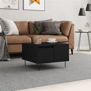vidaXL Table basse noir 55x55x36,5 cm bois d'ingénierie pas cher