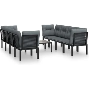 Comparateur de prix : vidaXL Salon de jardin 9 pcs noir et gris résine tressée