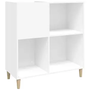 vidaXL Armoire à disques blanc 84,5x38x89 cm bois d'ingénierie pas cher