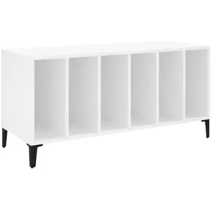 vidaXL Armoire à disques blanc 100x38x48 cm bois d'ingénierie pas cher