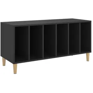 Comparateur de prix : vidaXL Armoire à disques noir 100x38x48 cm bois d'ingénierie