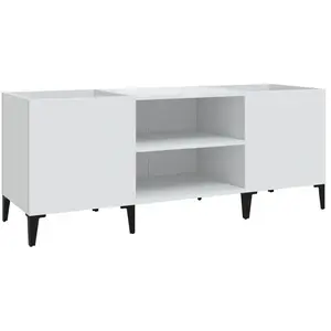 Comparateur de prix : vidaXL Armoire à disques blanc 121x38x48 cm bois d'ingénierie