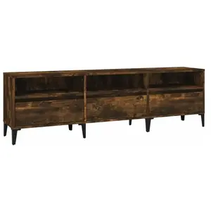 Comparateur de prix : vidaXL Vidaxl Meuble Tv Chêne Fumé 150x30x44,5 Cm Bois D'ingénierie
