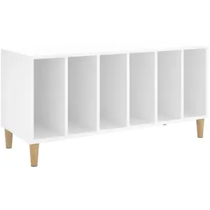 vidaXL Armoire à disques blanc 100x38x48 cm bois d'ingénierie pas cher