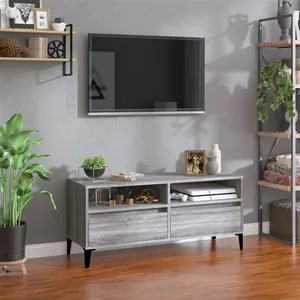 vidaXL Meuble TV sonoma gris 100x34,5x44,5 cm bois d'ingénierie pas cher