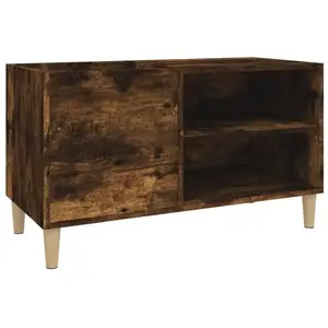 vidaXL Armoire à disques chêne fumé 84,5x38x48 cm bois d'ingénierie pas cher