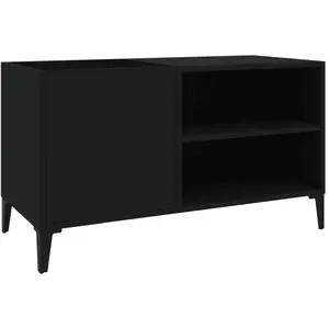 vidaXL Armoire à disques noir 84,5x38x48 cm bois d'ingénierie 831950 pas cher