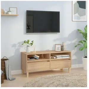 vidaXL Meuble TV chêne sonoma 100x34,5x44,5 cm bois d'ingénierie pas cher
