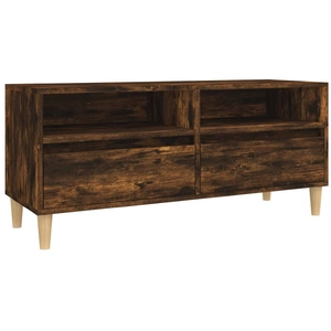 vidaXL Meuble TV chêne fumé 100x34,5x44,5 cm bois d'ingénierie pas cher