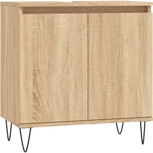 vidaXL Armoire de bain chêne sonoma 58x33x60 cm bois d'ingénierie pas cher