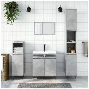 vidaXL Armoire de bain gris béton 58x33x60 cm bois d'ingénierie pas cher
