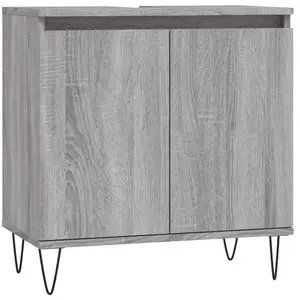 Comparateur de prix : vidaXL Armoire de bain sonoma gris 58x33x60 cm bois d'ingénierie
