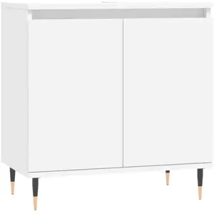vidaXL Armoire de salle de bain blanc 58x33x60 cm bois d'ingénierie pas cher