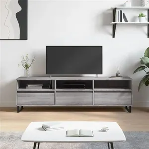 Comparateur de prix : vidaXL Meuble TV sonoma gris 150x30x44,5 cm bois d'ingénierie
