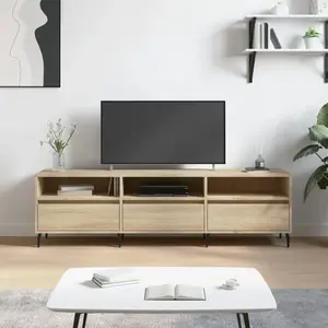 Comparateur de prix : vidaXL Vidaxl Meuble Tv Chêne Sonoma 150x30x44,5 Cm Bois D'ingénierie