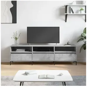 vidaXL Meuble TV gris béton 150x30x44,5 cm bois d'ingénierie pas cher