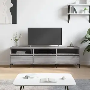 vidaXL Meuble TV sonoma gris 150x30x44,5 cm bois d'ingénierie pas cher