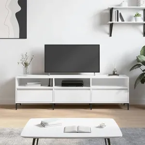 Comparateur de prix : vidaXL Meuble TV blanc 150x30x44,5 cm bois d'ingénierie