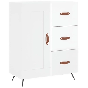 vidaXL Buffet Blanc brillant 69,5x34x90 cm Bois d'ingénierie pas cher