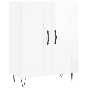 vidaXL Buffet Blanc brillant 69,5x34x90 cm Bois d'ingénierie pas cher