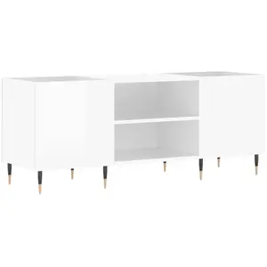 Comparateur de prix : vidaXL Armoire à disques blanc brillant 121x38x48 cm bois d'ingénierie