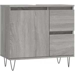 Comparateur de prix : vidaXL Armoire de bain sonoma gris 65x33x60 cm bois d'ingénierie
