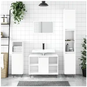 vidaXL Armoire de salle de bain blanc brillant 80x33x60 cm pas cher