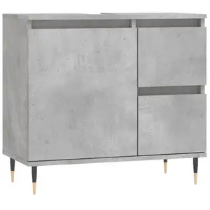 Comparateur de prix : vidaXL Armoire de salle de bain gris béton 65x33x60 cm