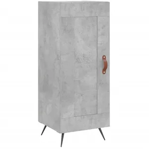 vidaXL Buffet Gris béton 34,5x34x90 cm Bois d'ingénierie pas cher