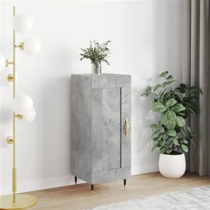 vidaXL Buffet Gris béton 34,5x34x90 cm Bois d'ingénierie pas cher