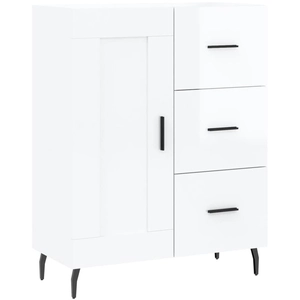 vidaXL Buffet Blanc brillant 69,5x34x90 cm Bois d'ingénierie pas cher