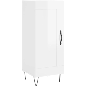 vidaXL Buffet Blanc brillant 34,5x34x90 cm Bois d'ingénierie