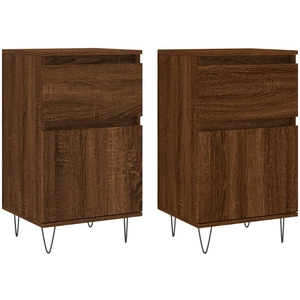 vidaXL Buffets 2 pcs chêne marron 40x35x70 cm bois d'ingénierie pas cher