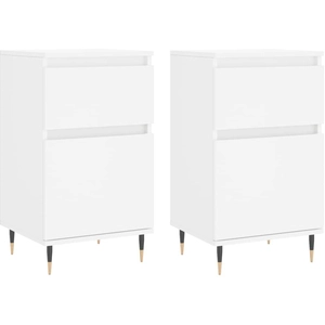 vidaXL Buffets 2 pcs blanc 40x35x70 cm bois d ingénierie pas cher