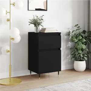 vidaXL Buffet noir 40x35x70 cm bois d’ingénierie pas cher